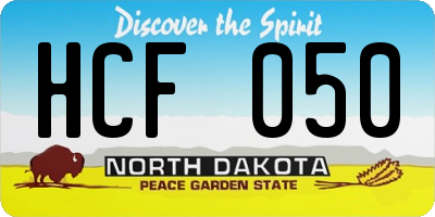 ND license plate HCF050