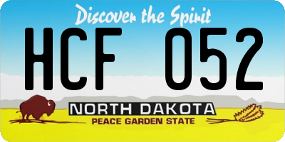 ND license plate HCF052