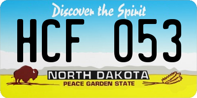 ND license plate HCF053