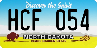 ND license plate HCF054