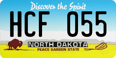 ND license plate HCF055