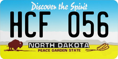 ND license plate HCF056