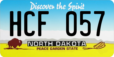 ND license plate HCF057
