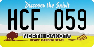 ND license plate HCF059