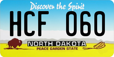 ND license plate HCF060