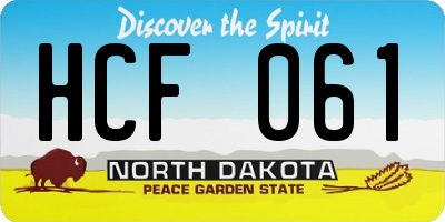 ND license plate HCF061