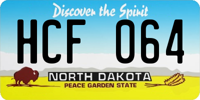 ND license plate HCF064