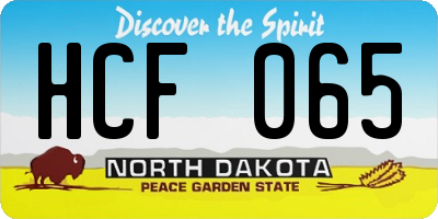 ND license plate HCF065