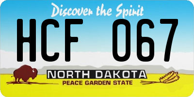 ND license plate HCF067