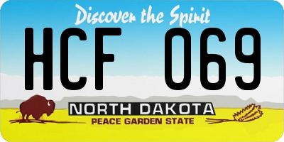 ND license plate HCF069