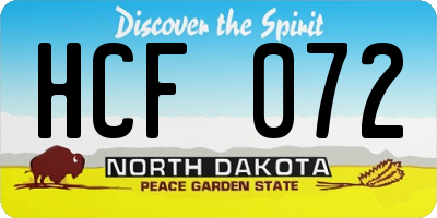 ND license plate HCF072