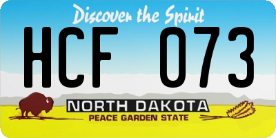 ND license plate HCF073