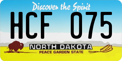 ND license plate HCF075