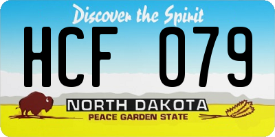 ND license plate HCF079