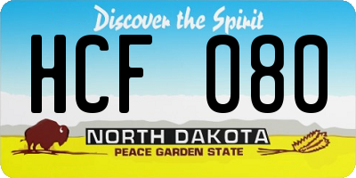 ND license plate HCF080