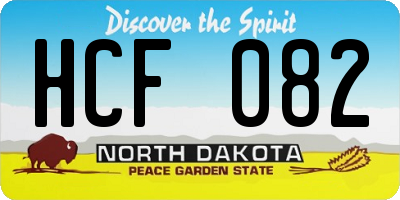 ND license plate HCF082