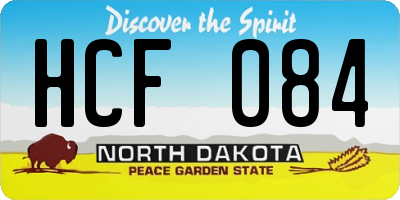 ND license plate HCF084