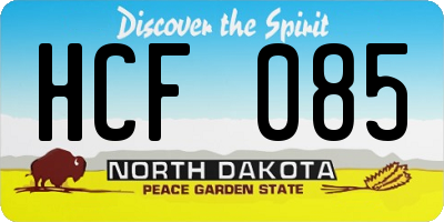 ND license plate HCF085