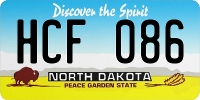 ND license plate HCF086