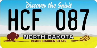 ND license plate HCF087