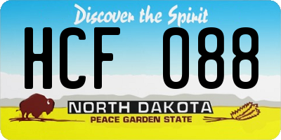 ND license plate HCF088