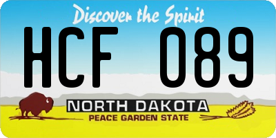 ND license plate HCF089