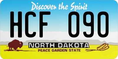 ND license plate HCF090