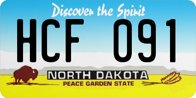 ND license plate HCF091