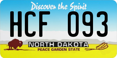 ND license plate HCF093