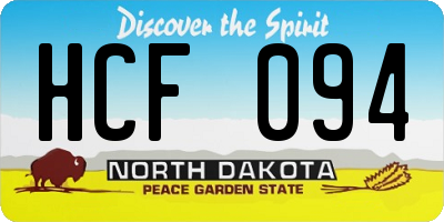 ND license plate HCF094