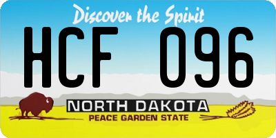 ND license plate HCF096