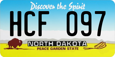 ND license plate HCF097