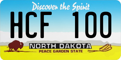 ND license plate HCF100