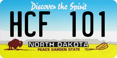 ND license plate HCF101