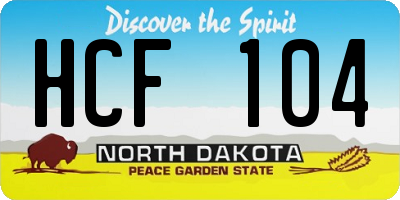 ND license plate HCF104