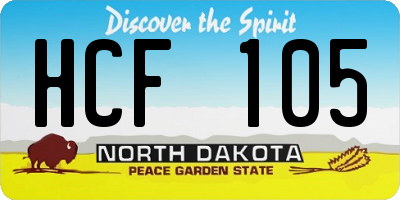 ND license plate HCF105