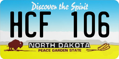 ND license plate HCF106