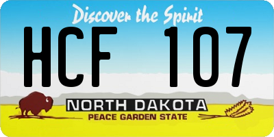 ND license plate HCF107