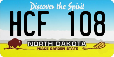 ND license plate HCF108