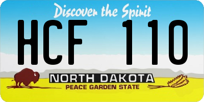 ND license plate HCF110