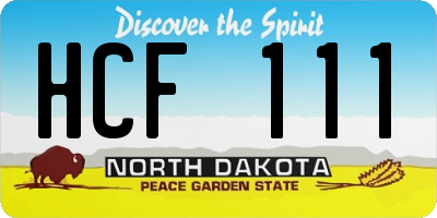 ND license plate HCF111