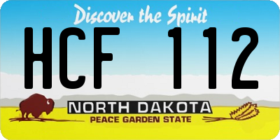 ND license plate HCF112