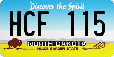 ND license plate HCF115