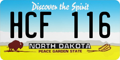 ND license plate HCF116