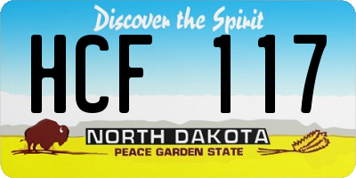 ND license plate HCF117