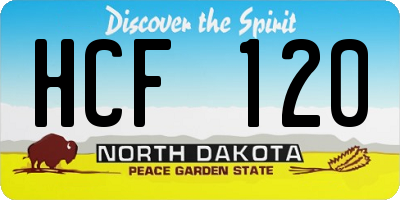 ND license plate HCF120