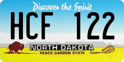 ND license plate HCF122