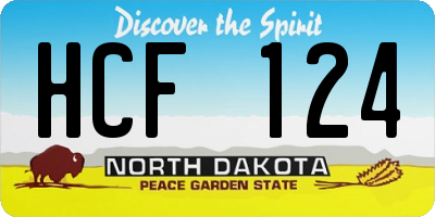 ND license plate HCF124
