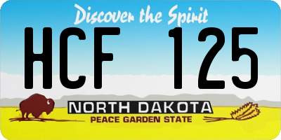 ND license plate HCF125