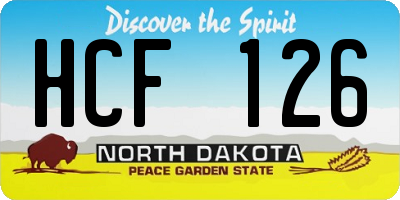 ND license plate HCF126